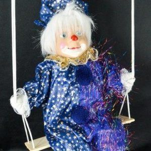 Hand Painted Porcelain Hanging Clown